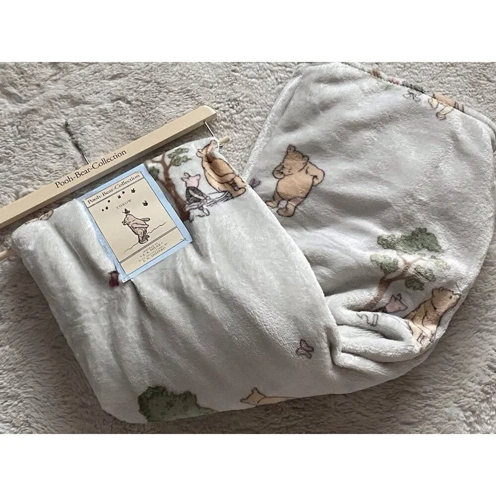 Pooh Bear Collection Winnie The Pooh Piglet Throw Blanket 50” X 70” NEW‎